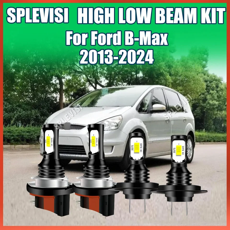Auto Lamp H15 H7 Hi Beam/DRL Light Low Beam 6000K White For Ford B-Max 2013-2024 2014 2015 2016 2017 2018 2019 2020 2021 2022
