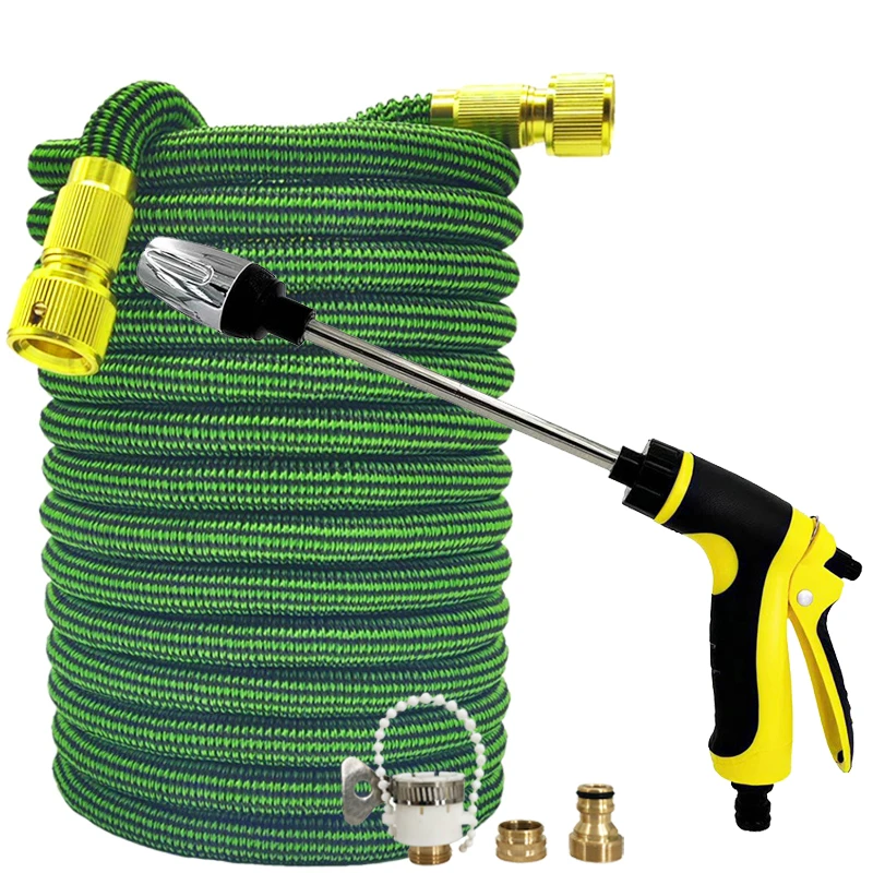 Garden Expansion Telescopic Hose 25FT-125FT, High-Pressure Water Gun, High-Pressure Car Washing Tool, Household Sprinkler Gun