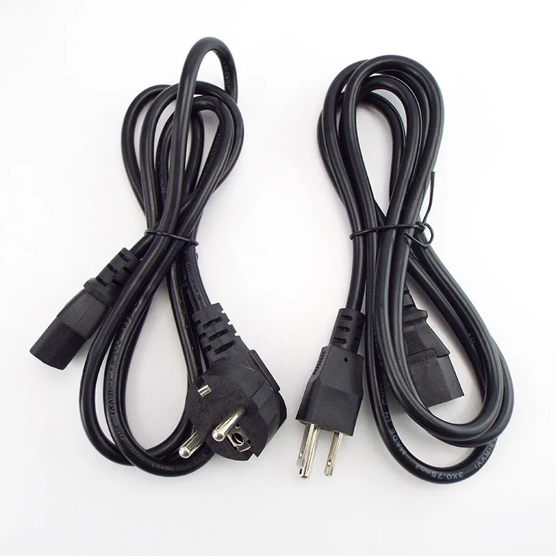 Euro Plug to EU AU Extension Electric LCD Cord 1.5m  For Monitor Printer IEC C13 AC Power Supply Cable D3