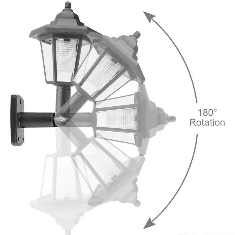 Retro Solar lights Outdoor,Hexagonal LED Wall Lamp,IP44 Waterproof Fence Light,LED Landscape Lighting,for Courtyard Decor