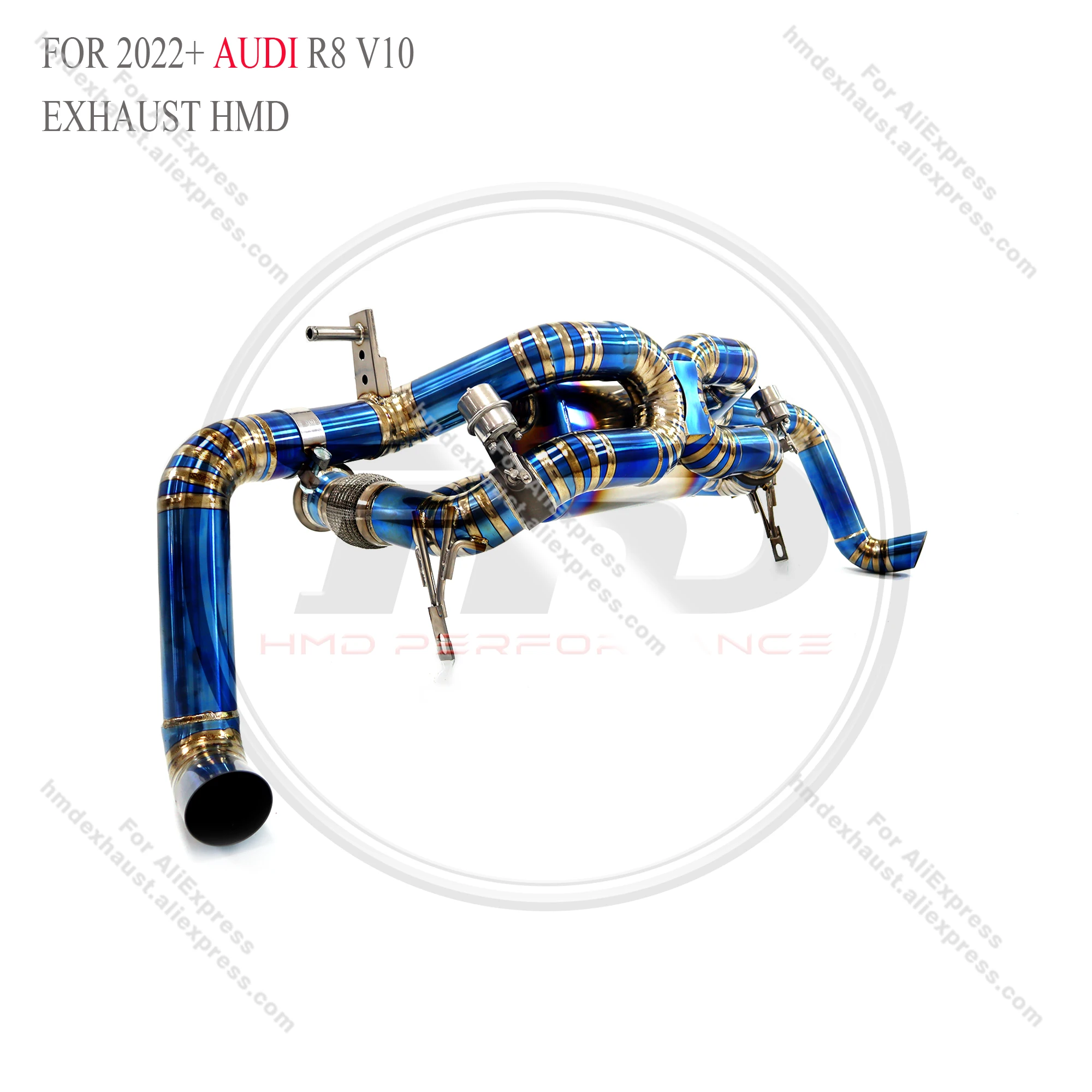 HMD Titanium Exhaust System Sport Catback for Audi R8 V10 2022+ Muffler With Valve WIthout OPF