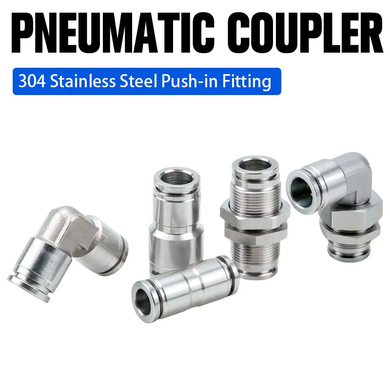 304 الفولاذ المقاوم للصدأ PU PV PM PLM هوائي سريع التركيب دفع في OD 4 6 8 10 12 14 16 مللي متر تركيبات أنابيب الإفراج السريع #6