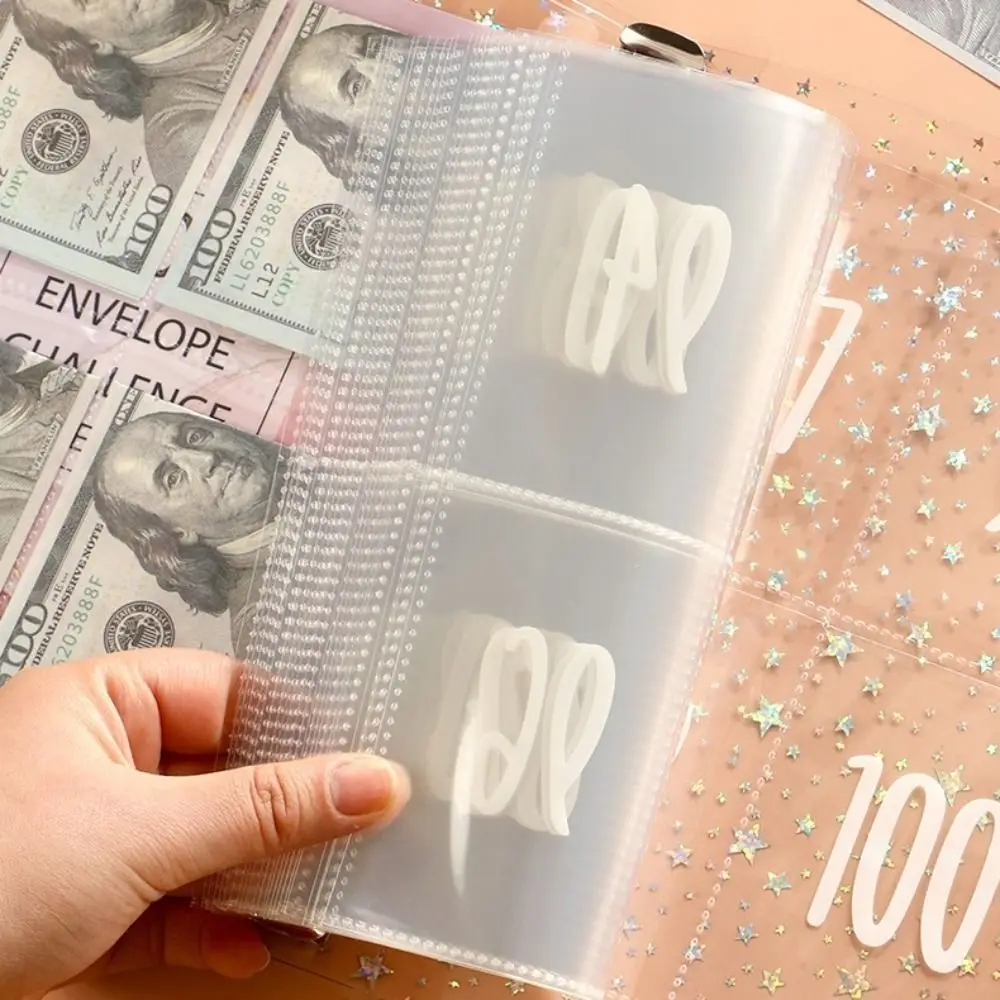 Save Money 100 Envelopes Money Saving Challenge Shining Large Capacity Savings Binder Reusable Waterproof