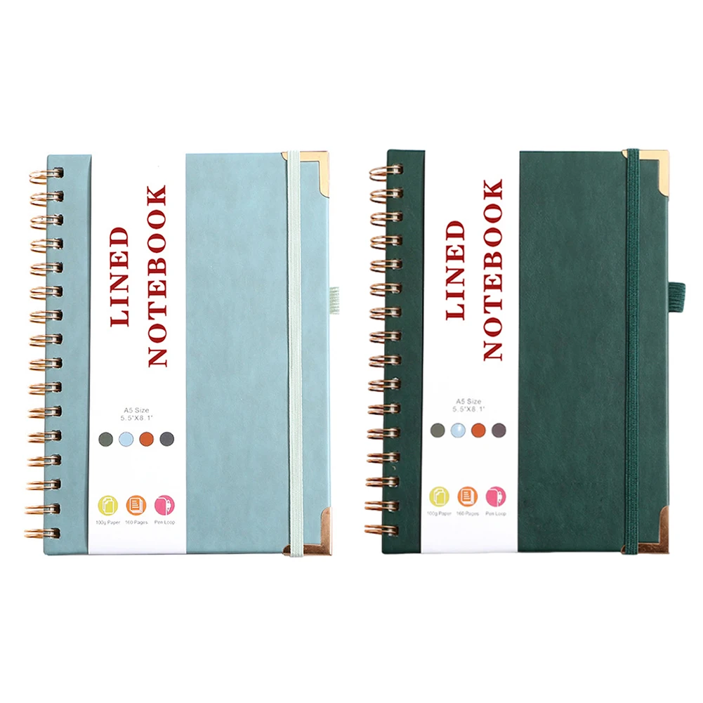 Cuaderno forrado A5, diario en espiral, cuaderno portátil de tapa dura, cuaderno multifunción de hojas sueltas para hombres y mujeres