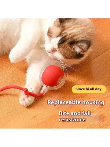 Rechargeable Automatic Rolling Ball Cat Toy – Fake Tail, Imitate Mouse, Electric Interactive for Cats & Dogs