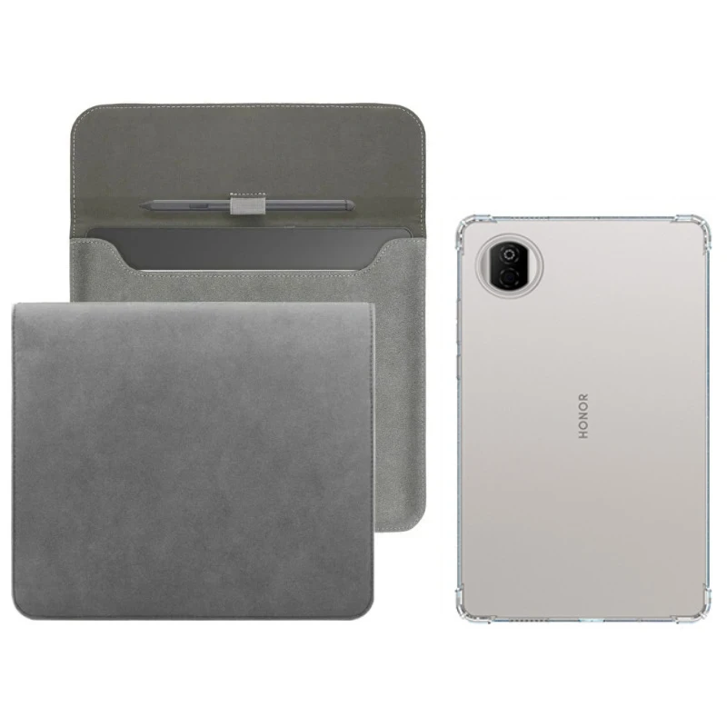 

2-в-1 для Honor Pad X7 (2025) JMS-W09 8,7 "прозрачный противоударный чехол из ТПУ + тонкая сумка для хранения планшета