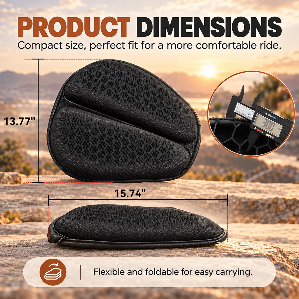 Motorrad Sitzkissen 3D Honeycomb Anti-slip Motorrad Gel Sitzkissen Moto Druckentlastung Fahrt Sitz Pad Moto Zubehör – Detail 3