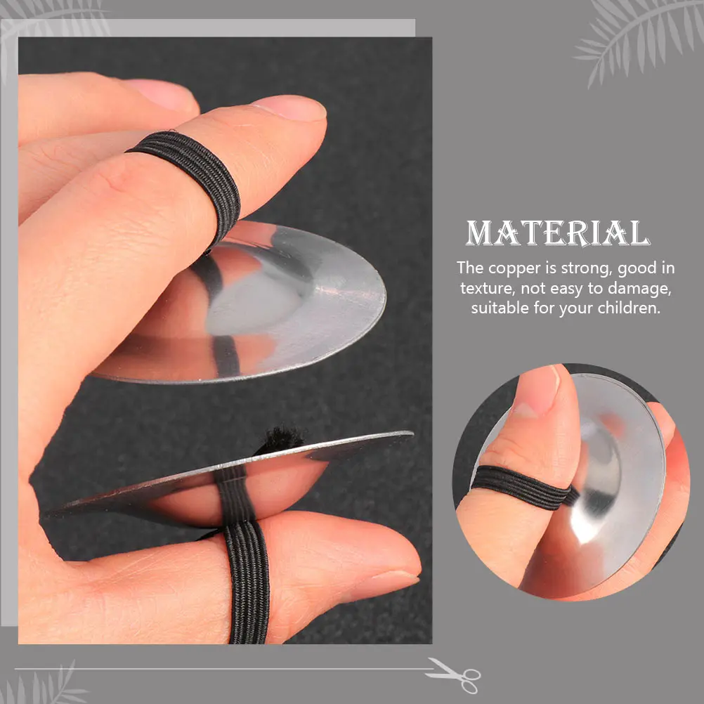 

2pcs 'S Copper Finger Cymbals Durable Mini Percussion Instruments Easy To Use Safe For Small Cymbals For Belly