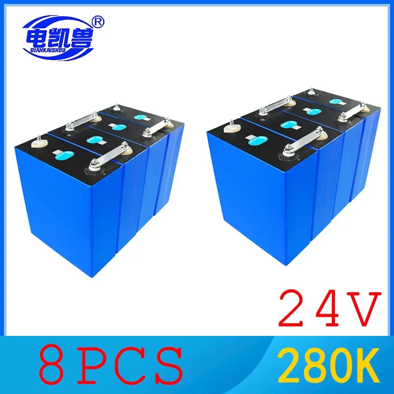 Batería recargable 280AHK de nivel A, pila Lfepo4 de 3,2 ciclos, bricolaje, Sistema solar RV, UE, EE. UU., libre de impuestos, 6000 V, 12V, 24V, original, nuevo