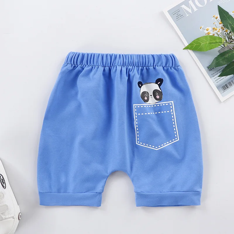 Baby Boys Shorts Casual Solid Colors Elastic Waist Boy Pants Summer Calf Length Kids Trousers Soft Infant PP pants