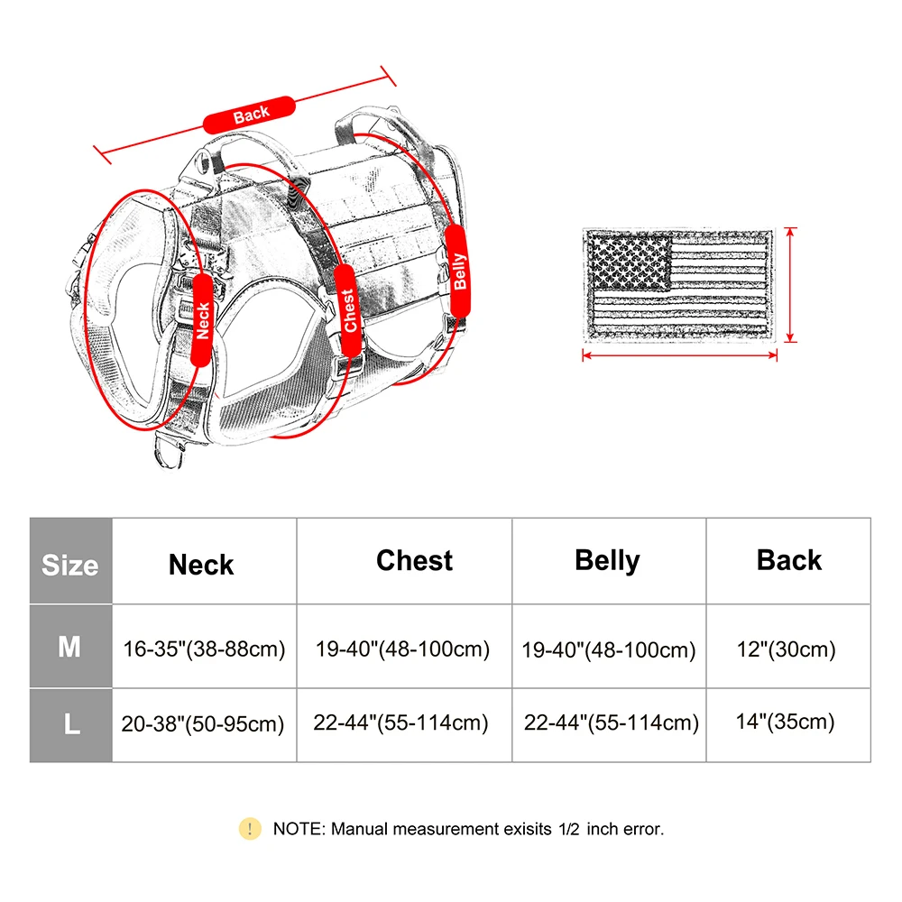 Tactical Military Dog Harness Durable Nylon Dogs Vest Harness with Handle For Pet Training Medium Large Dogs German Shepherd