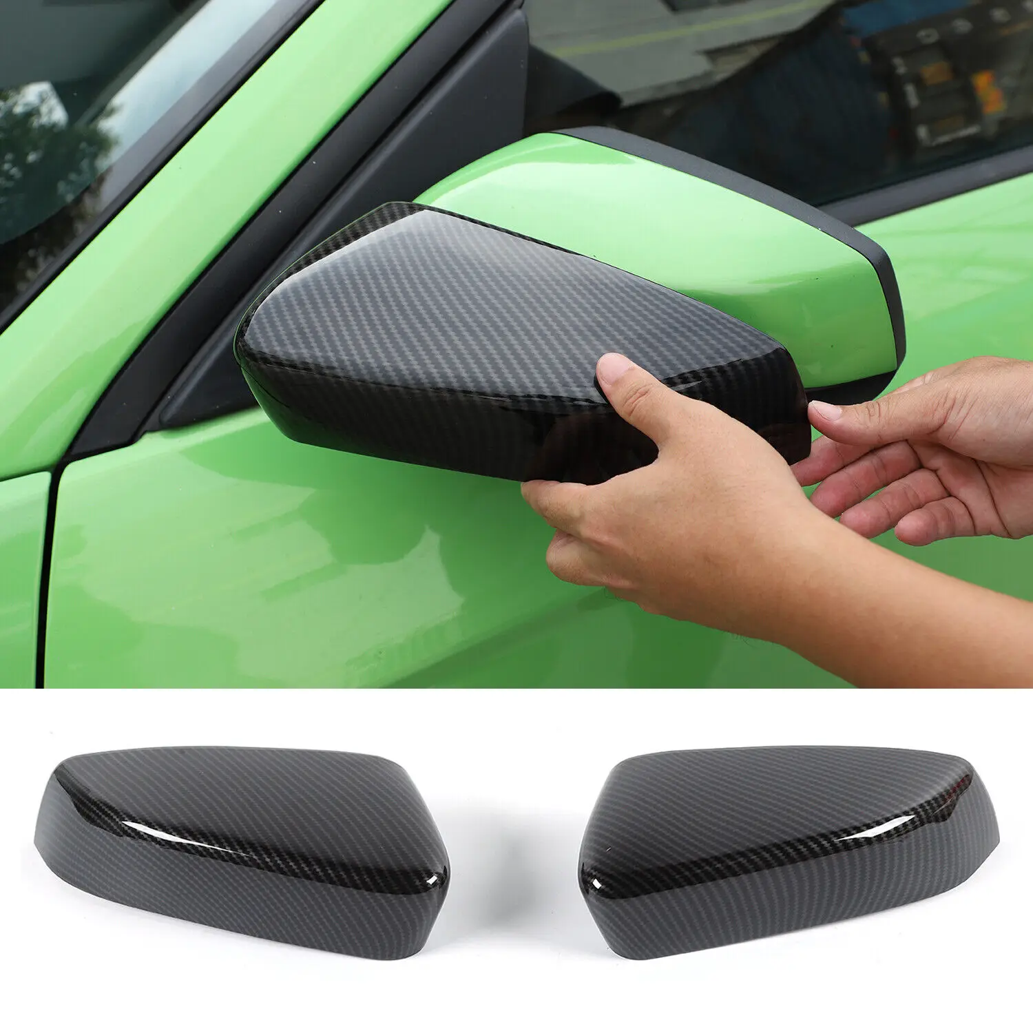 

2PCS Car Rearview Mirror Cover Trim Decor for Ford Mustang 2009-13 Carbon Fiber