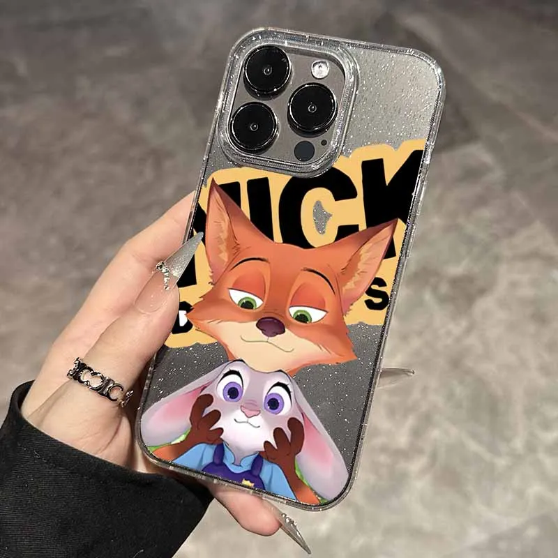 Zootopia couple Cute For Apple iPhone 17 17Air 16 15 14 13 12 XS XR 8 7 Pro Max Plus Translucent Phone Case Funda Cover Capa