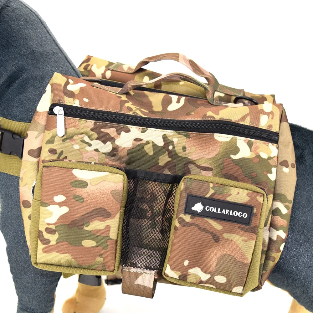 

Waterproof Camouflage Oxford Fabric Harness Pet Dog Pack Hound Saddle Bag Backpack Treat Pouch For Travel Camping Hiking