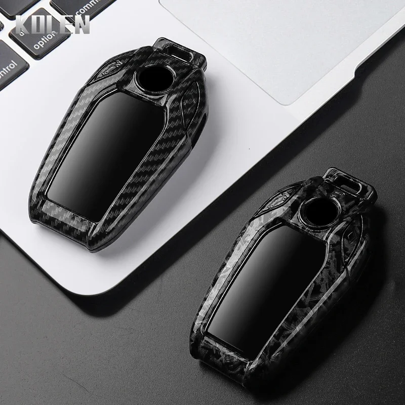 ABS Carbon Faser Auto Schlüssel Fall Abdeckung Für BMW X3 G01 G31 X5 G05 X4 G02 G30 G32 I8 X7 M5X f20 Led-anzeige Schlüssel Geschützt Shell Fob