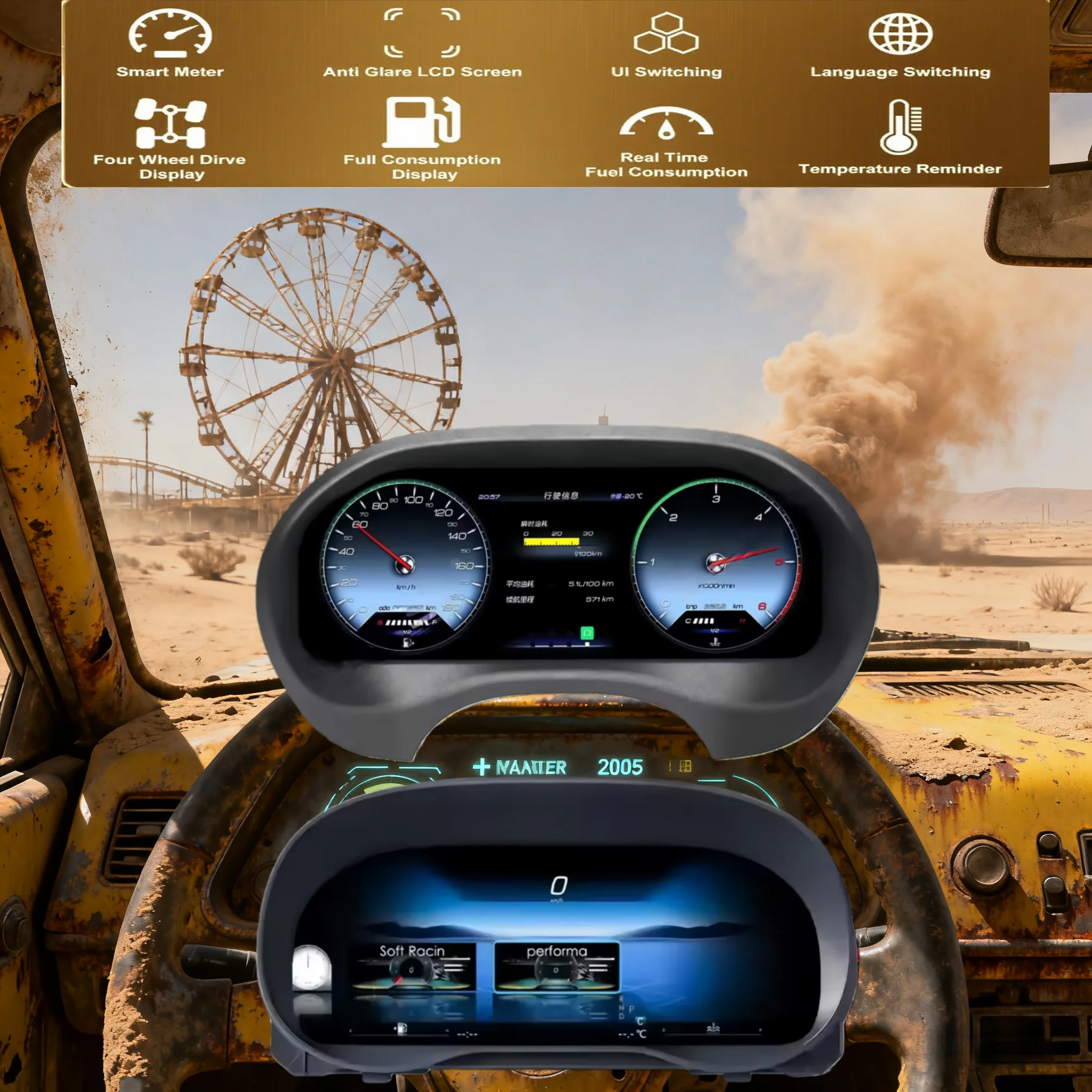 

G 12.3" LCD Car Dashboard Meter For Mercedes Benz Vito W447 2016-2023 2024 Digital Instrument Cluster Odometer Speedometer Panel