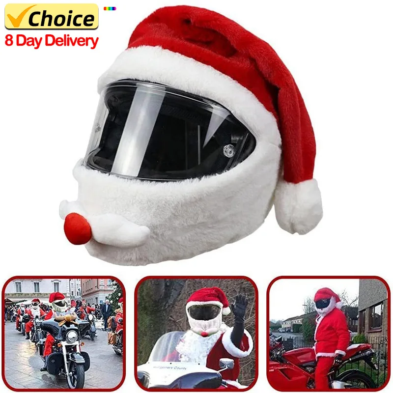 

Motorcycle Helmet Christmas Hat Outdoor Crazy Funny Santa Claus Motorcycle Helmet Cover Christmas