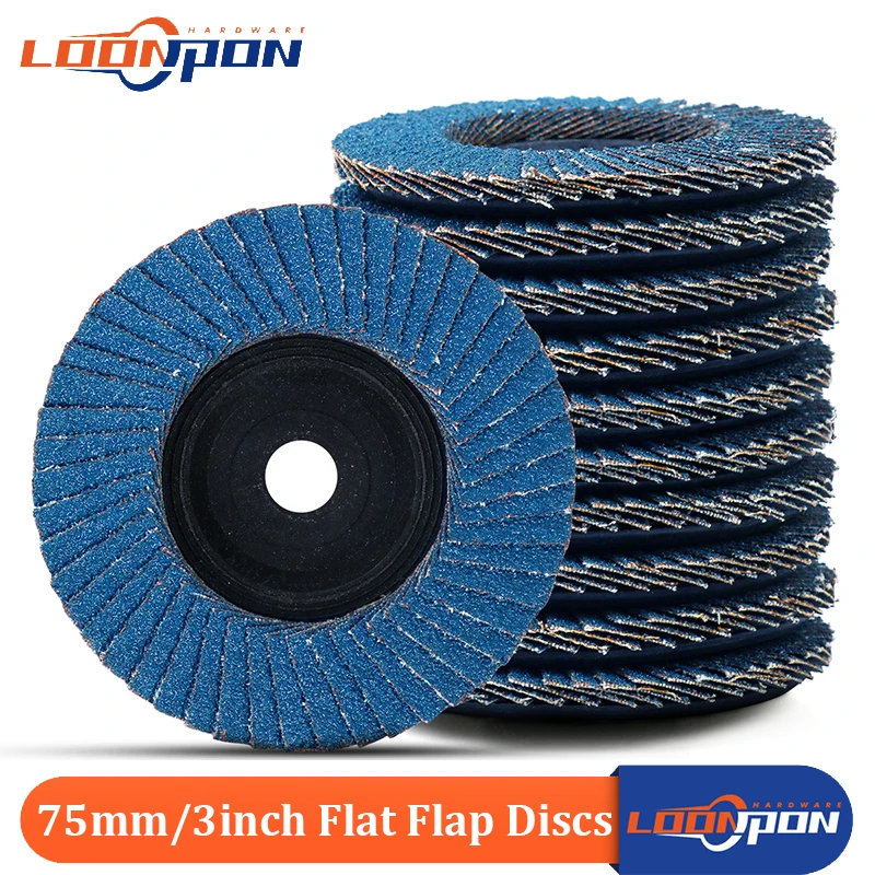 YKLP Flap Discs 75mm Zirconia Grinding Wheels Sanding Disc Type 27 Grinding Wheels for Stainless Steel Sheet Metal