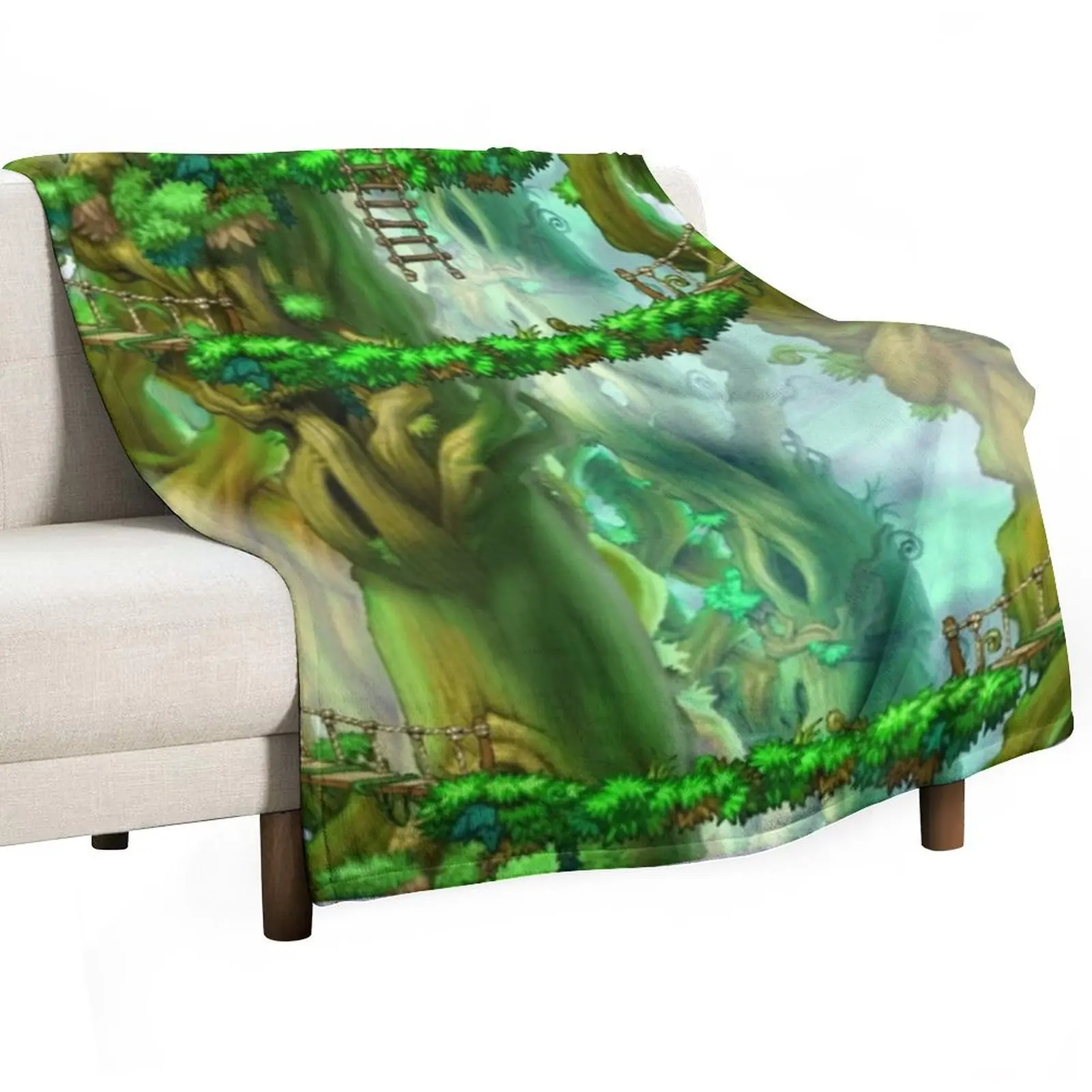 MapleStory Ellinia Tree Dungeon Nostalgic Throw Blanket Thermals For Travel heavy to sleep Camping Blankets