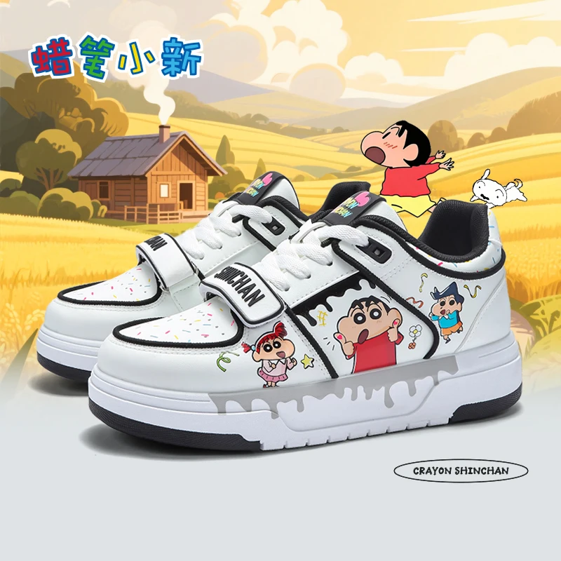 

Official Crayon Shin-chan Chunky Sneakers 2025 | Black & White Platform Shoes, Retro Student Streetwear