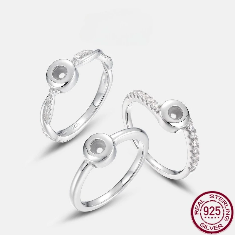 

New S925 pure silver moissanite full body multi style classic ring wall simple and fashionable wedding jewelry