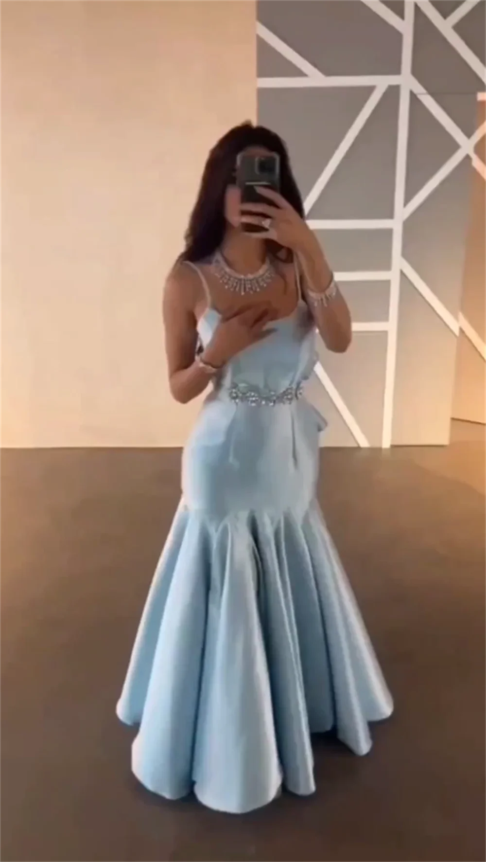 Vestido Formal de satén con flores para mujer, traje exquisito de sirena de Espagueti de alta calidad, abiti da cerimonia, 2023