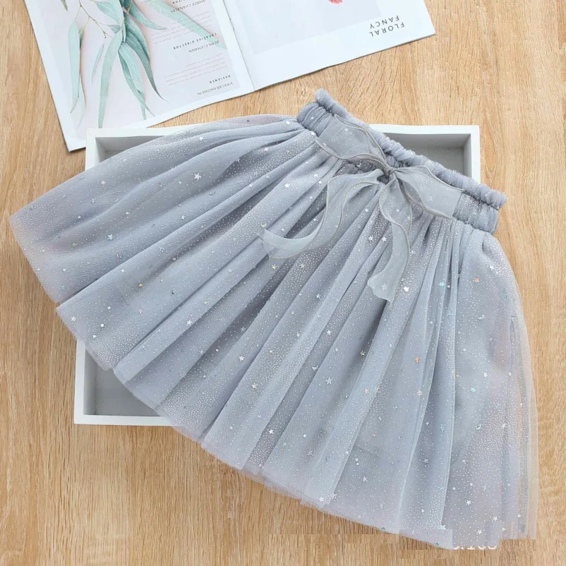 New delivery children fashion solid mesh skirt kids clothes girl dress summer spring students 100-150 2-8year