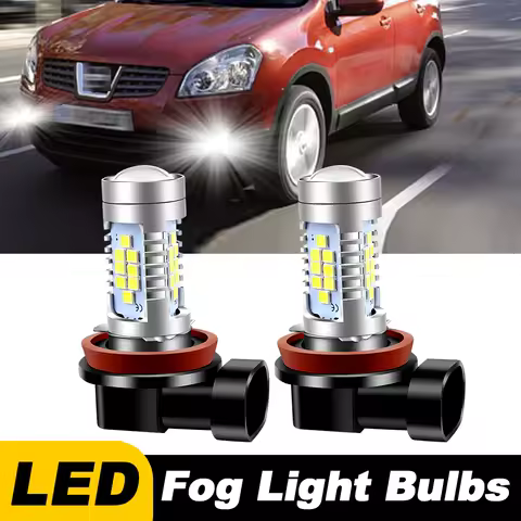 2pcs For Nissan Qashqai J10 J11 2007 2008 2009 2010 2011-2020 Car LED Front Fog Light Blubs H8 H11 Lamp 6000k CANbus Accessories