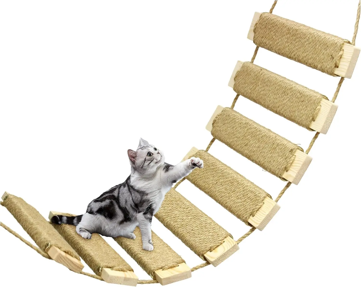

22-дюймовая лестница-мост для кошек, аксессуары для кошачьих домиков, мебель, игровые комплексы, игрушки для домашних кошек, когтеточка (22x9.8 дюймов)