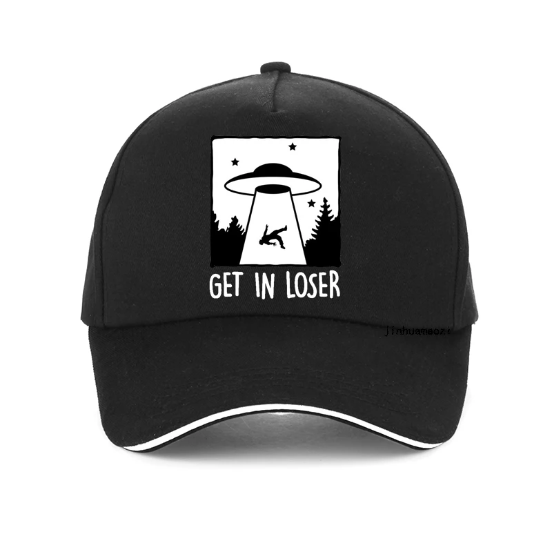 

Get In Loser It Was Sucked Away By The Spaceship In The Forest funny Baseball cap Creative Design alien Hat Golf Snapback hats