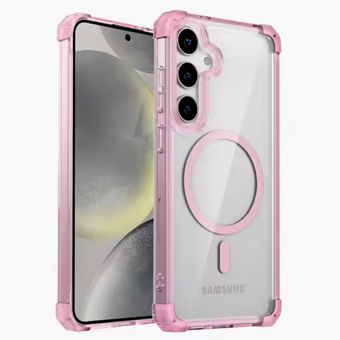 Shockproof Armor Transparent Case For Samsung Galaxy S25 S24 S23 S22 S21 Note 20 Ultra Plus S24FE S23FE For Magsafe Charge Cover