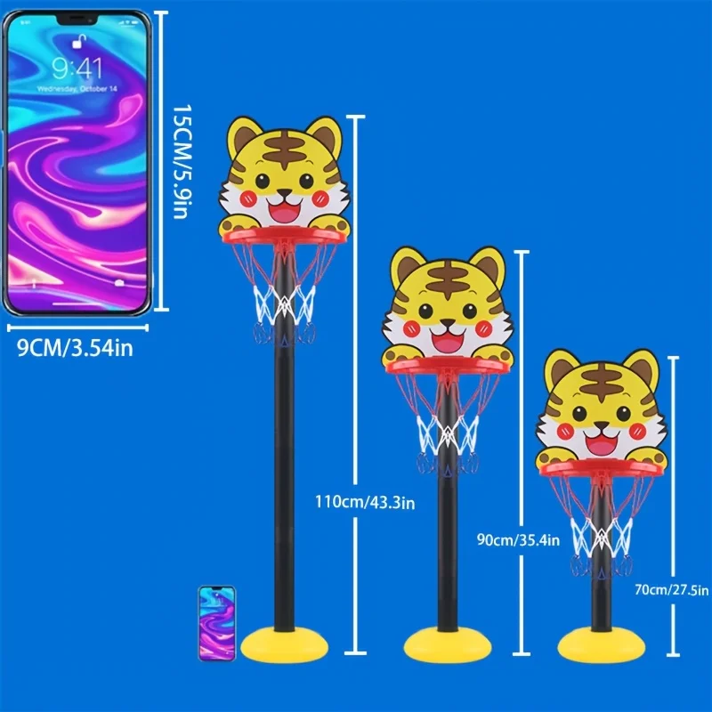 حامل كرة سلة للأطفال بارتفاع قابل للتعديل - مزيج من الملاهي في الأماكن المغلقة والخارجية وإطار كرة السلة للألعاب الخارجية