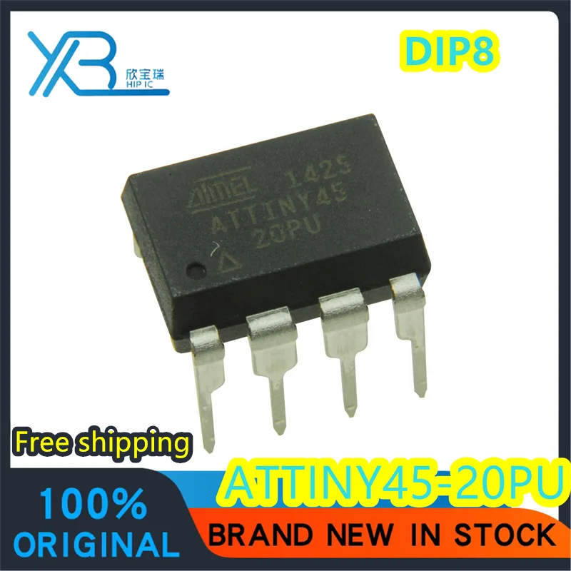 

(5/50 pieces) ATTINY45-20PU microcontroller -MCU AVR microcontroller ATTINY45 direct plug DIP-8 new original spot Free shipping