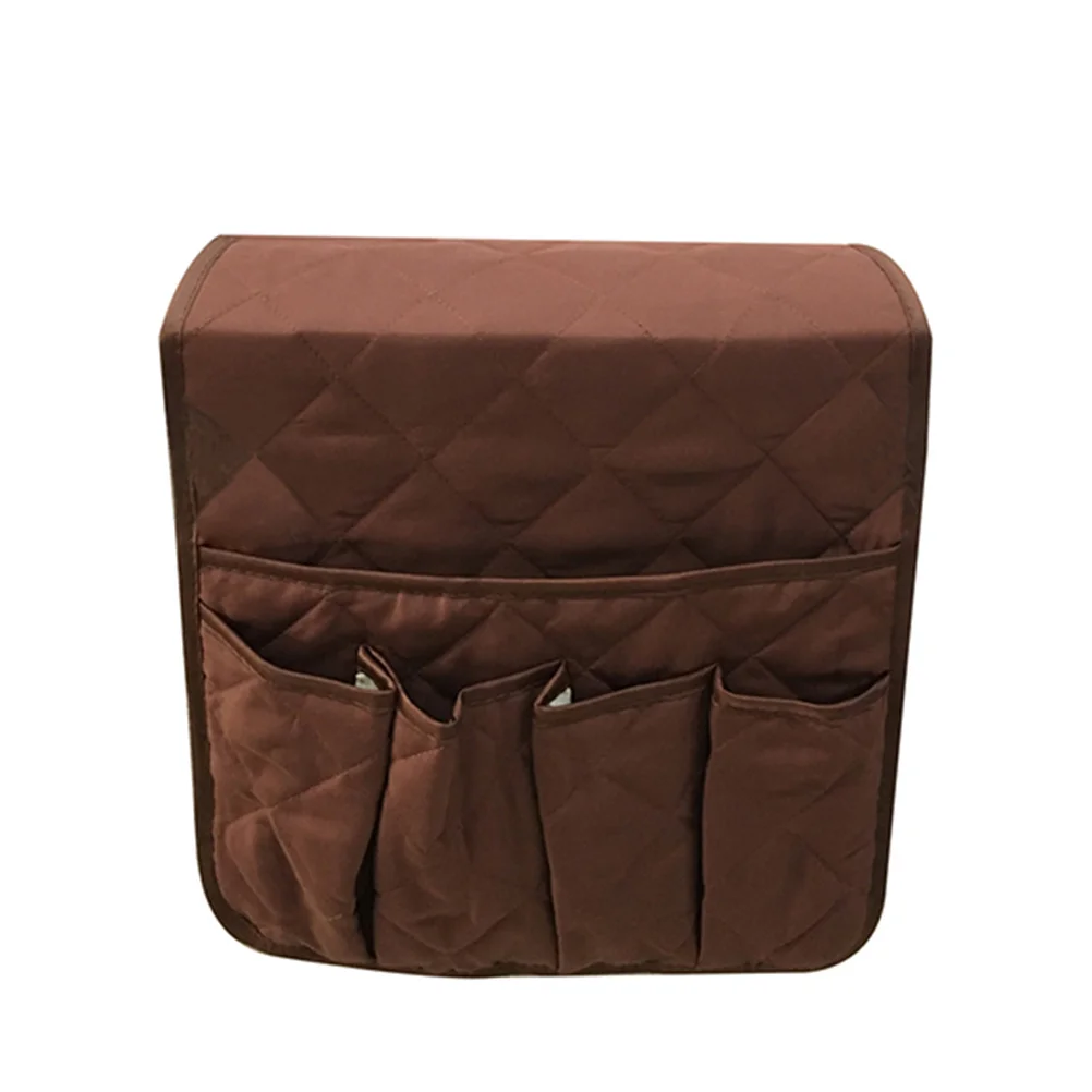 

Sofa Armrest Storage Organizer Waterproof Dark Coffee Large and Small Pockets for Remote Magazine Books Couch Armchair