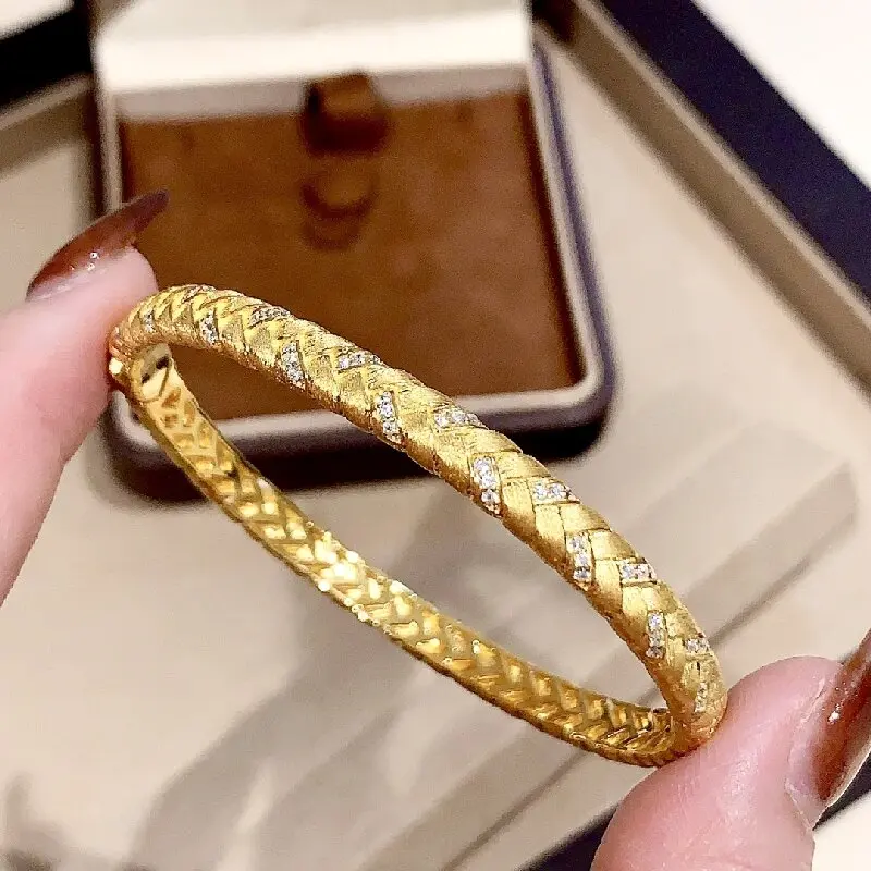 

ARIGAYA браслет из стерлингового серебра 925 пробы, матовый тканый браслет с инкрустацией бриллиантами, легкие роскошные изысканные браслеты с пшеничными ушками, свадебные украшения