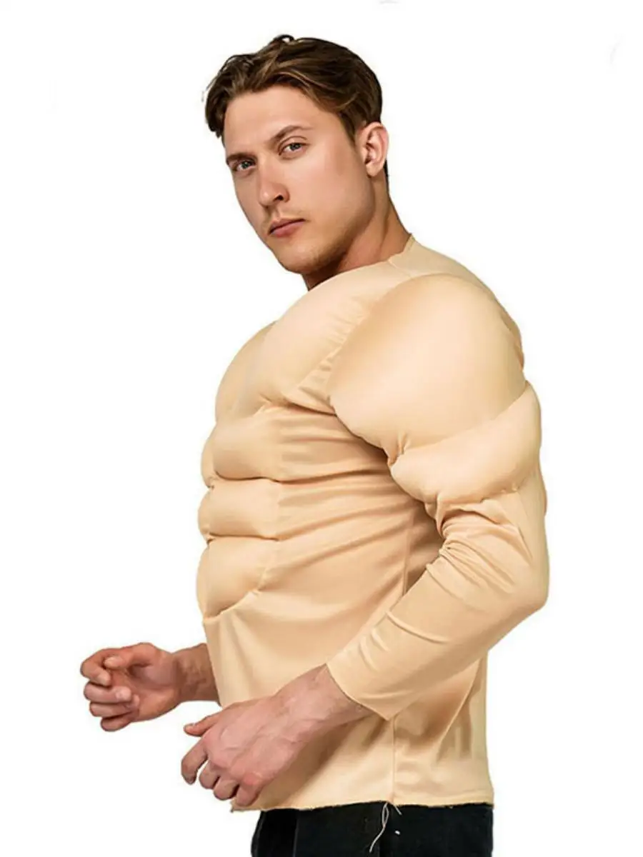 جديد الكبار العضلات رجل لوهوين دور اللعب وهمية البطن تي شيرت الاسمية زي مادة البوليستر موسم الربيع