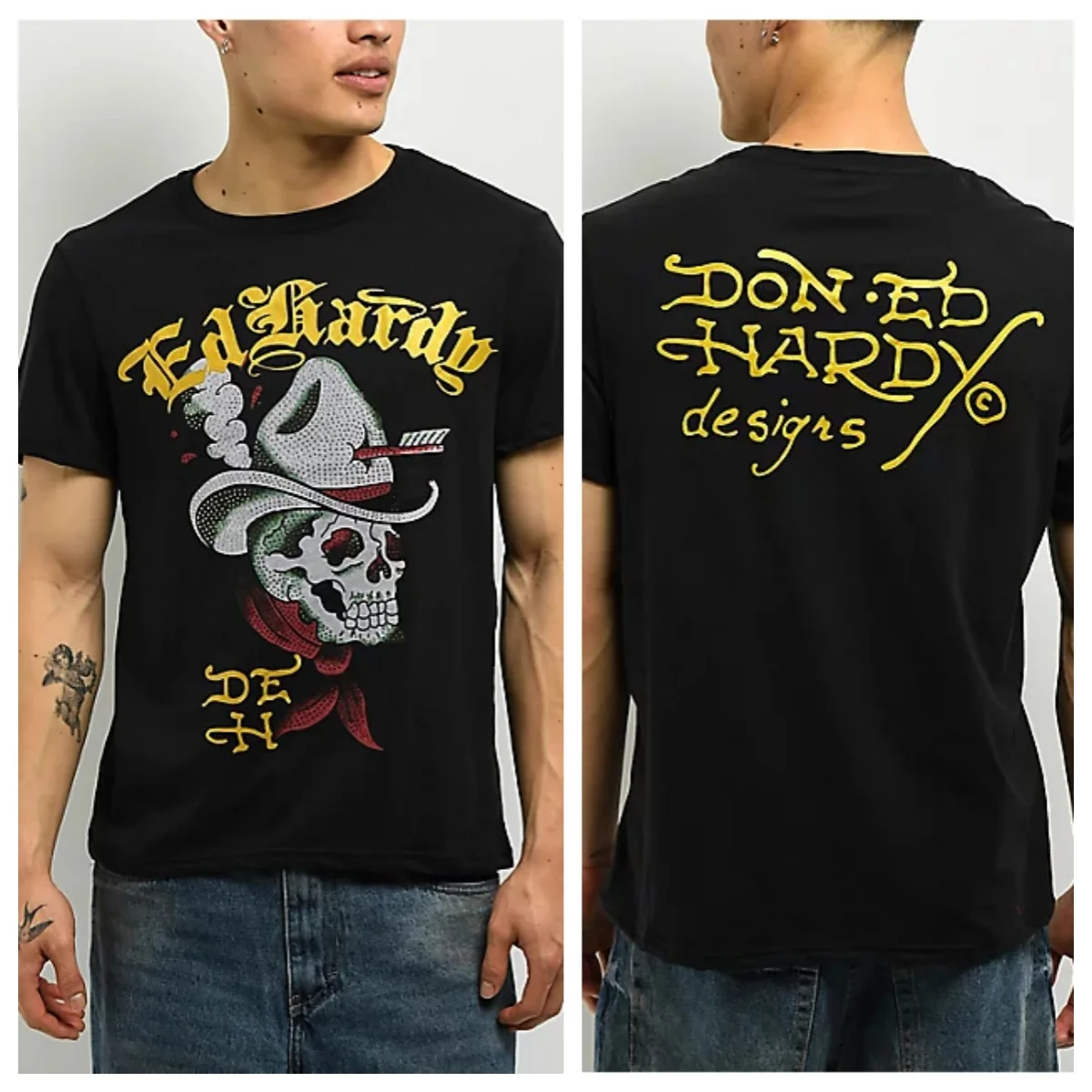 2026 Summer Vintage Oversized T‑Shirt For Adults Kids Tattoo Tiger Head Script Double Sided Art Loose Short Sleeve Street Tee
