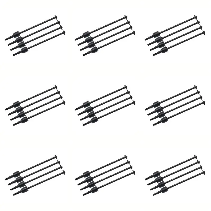 Lot de 9 (4 pièces) arbre de transmission et axe de roue en acier de remplacement 08029 02033 pour voitures RC 1/10 modèles 94111 94108 94170, noir