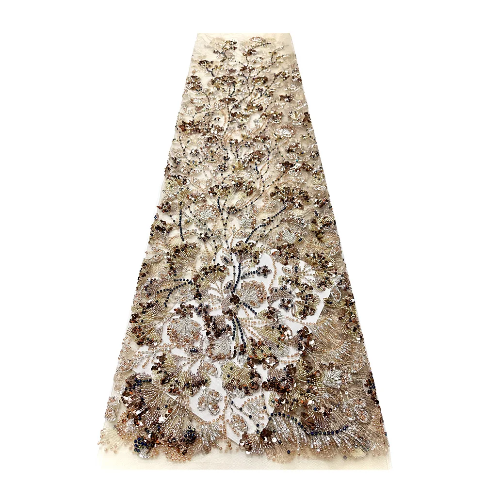 

Роскошная африканская сетчатая кружевная ткань с вышивкой бисером, 2022, французская нигерийская кружевная ткань с блестками, женское платье, свадебное шитье