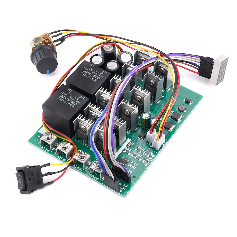 60A 10-55V Digital Display PWM Speed Controller Module Forward Reversal 0~100% Adjustable DC Motor 12V 24V 36V 48V Max 100A