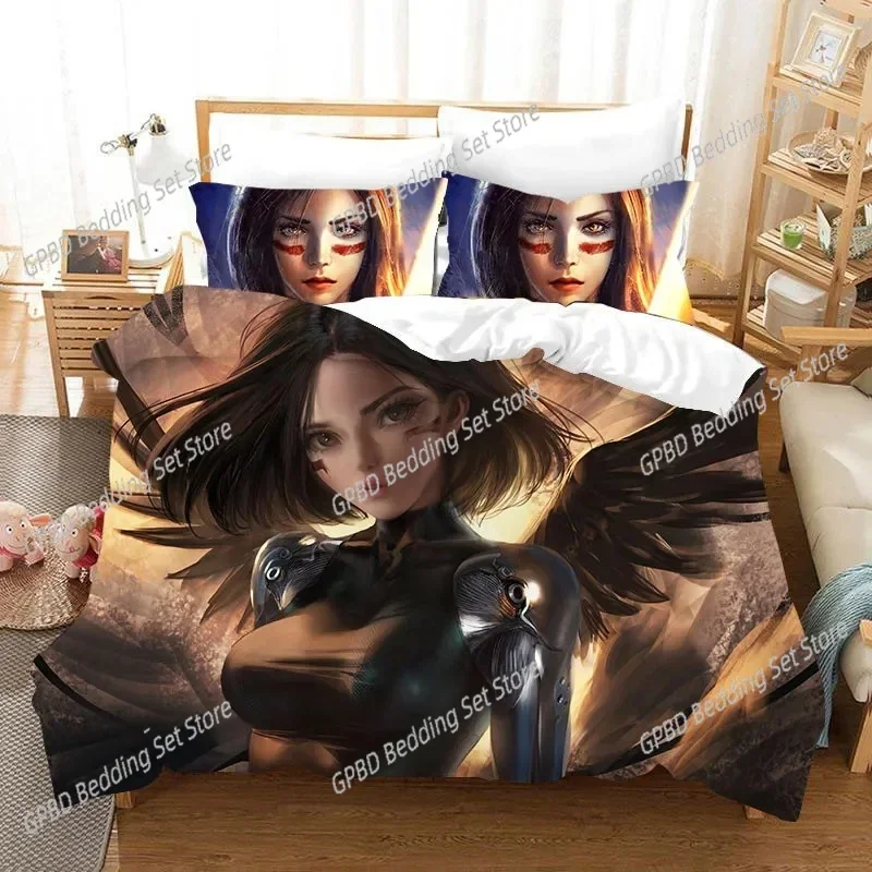 

Anime Movie ALITA Battle Angel Bedding Set Bedroom Soft Modern Bedspreads Comefortable Duvet Cover Quilt Cover And Pillowcase