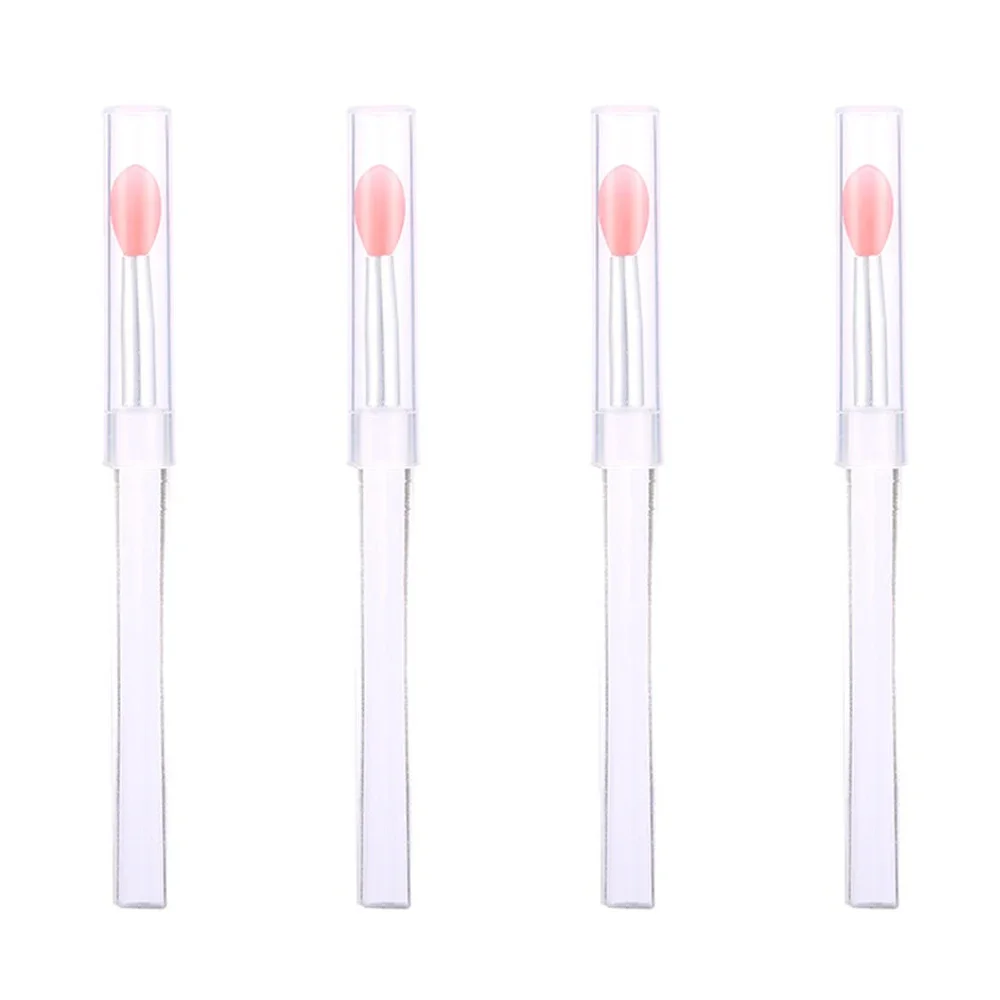 1/3PCS Portable Silicone Lip Brush With Cover Soft Multifunctional Lip Balm Applicator Lipstick Lipgloss Eyeshadow Makeup Brush