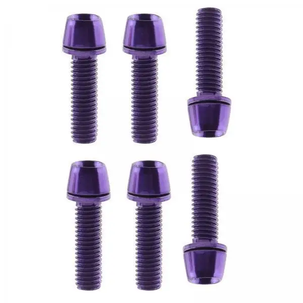 Bicycle Titanium Stem Bolts M5x17mm Lightweight Purple Kit for Road Mountain Bikes Spare Parts and Upgrades