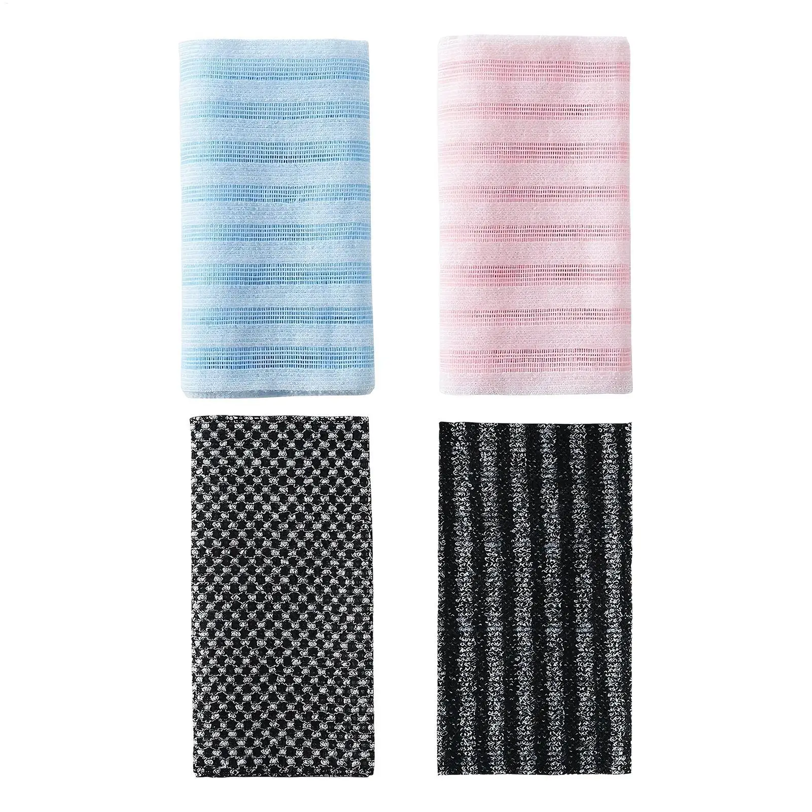 1PC Exfoliating Washcloth Back Scrubber for Shower  Silver-ion Multi-Function Foam Bath Towel Ultra-Long Exfoliating Towels