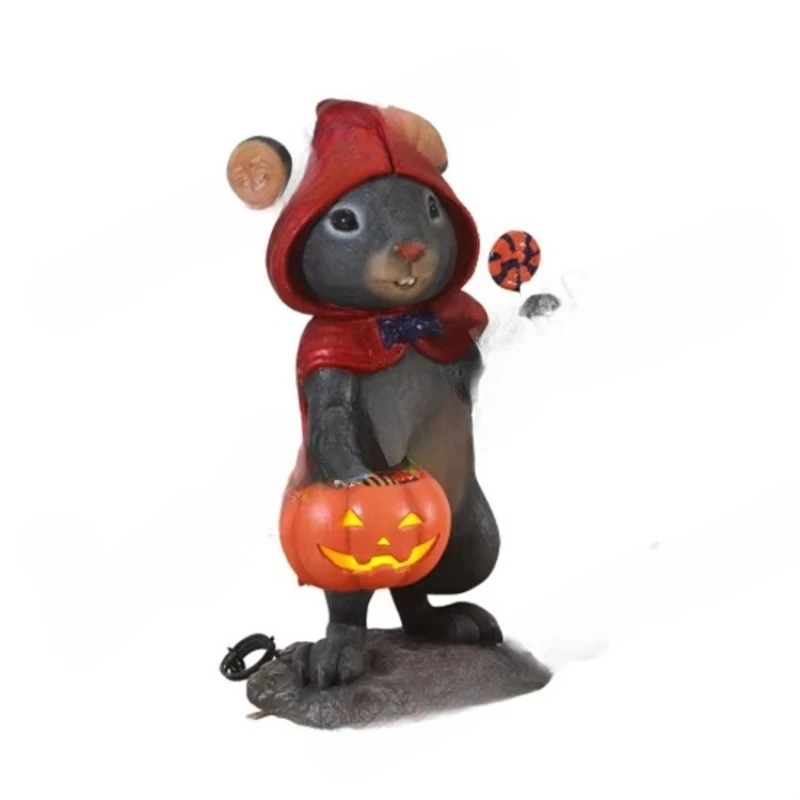 Halloween Decoration Park Fiberglass Sculpture Large Size Resin Mouse Statue