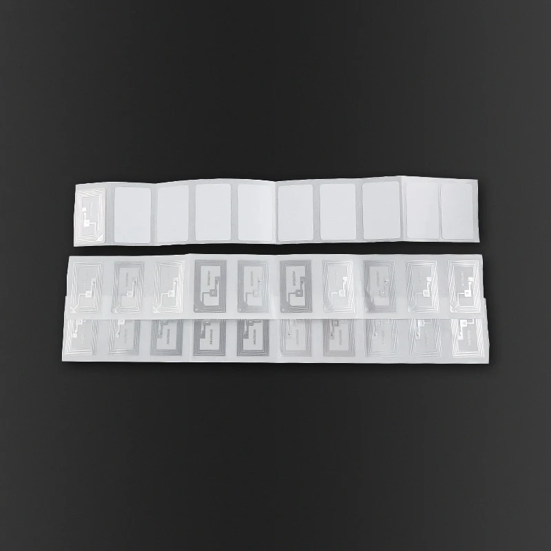 10pcs 13.56MHZ NFC Chip Tags RFID Programmer Chip Sticker Wet Inlay Label Universal 25*40mm