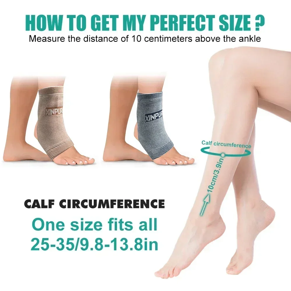 1Pair Sports Ankle Support Brace, Compression Ankle Sleeve Socks for Men Women, Plantar Fasciitis Relief, Swelling Support