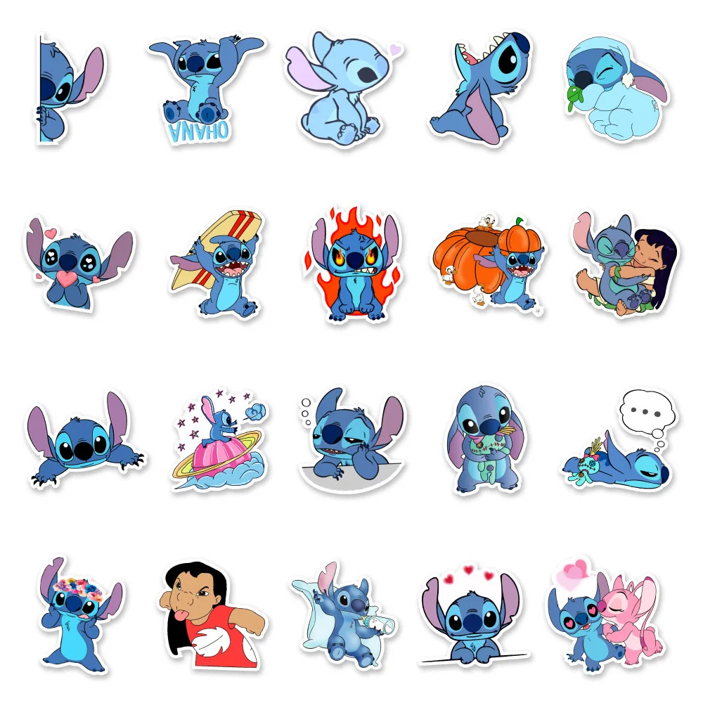 10/30/50pcs Disney Cartoon Lilo Stitch Graffiti Stickers for Laptop Skateboard Motorcycle Luggage Waterproof Kid Sticker Toy