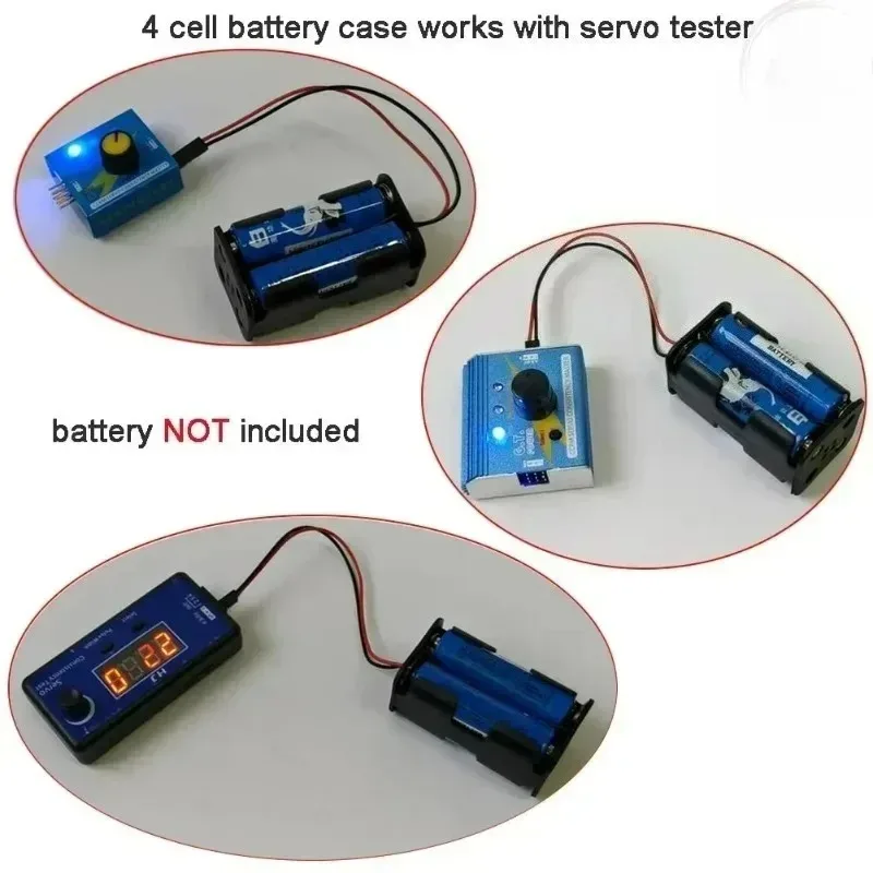 4 cellules 6V AA support de batterie boîtier couvercle boîte de rangement 4 cellules 2P FUT J connecteur nouveau pour FlySky récepteur RC Servo testeur