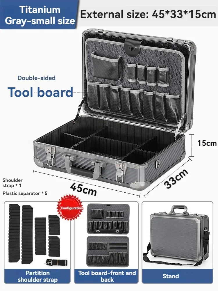 NeuMultifunktionale Aluminiumlegierung Haushalts-Hardware-Werkzeugkasten Industriequalität Automotive Film Aufbewahrungsbox tragbar